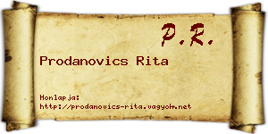 Prodanovics Rita névjegykártya